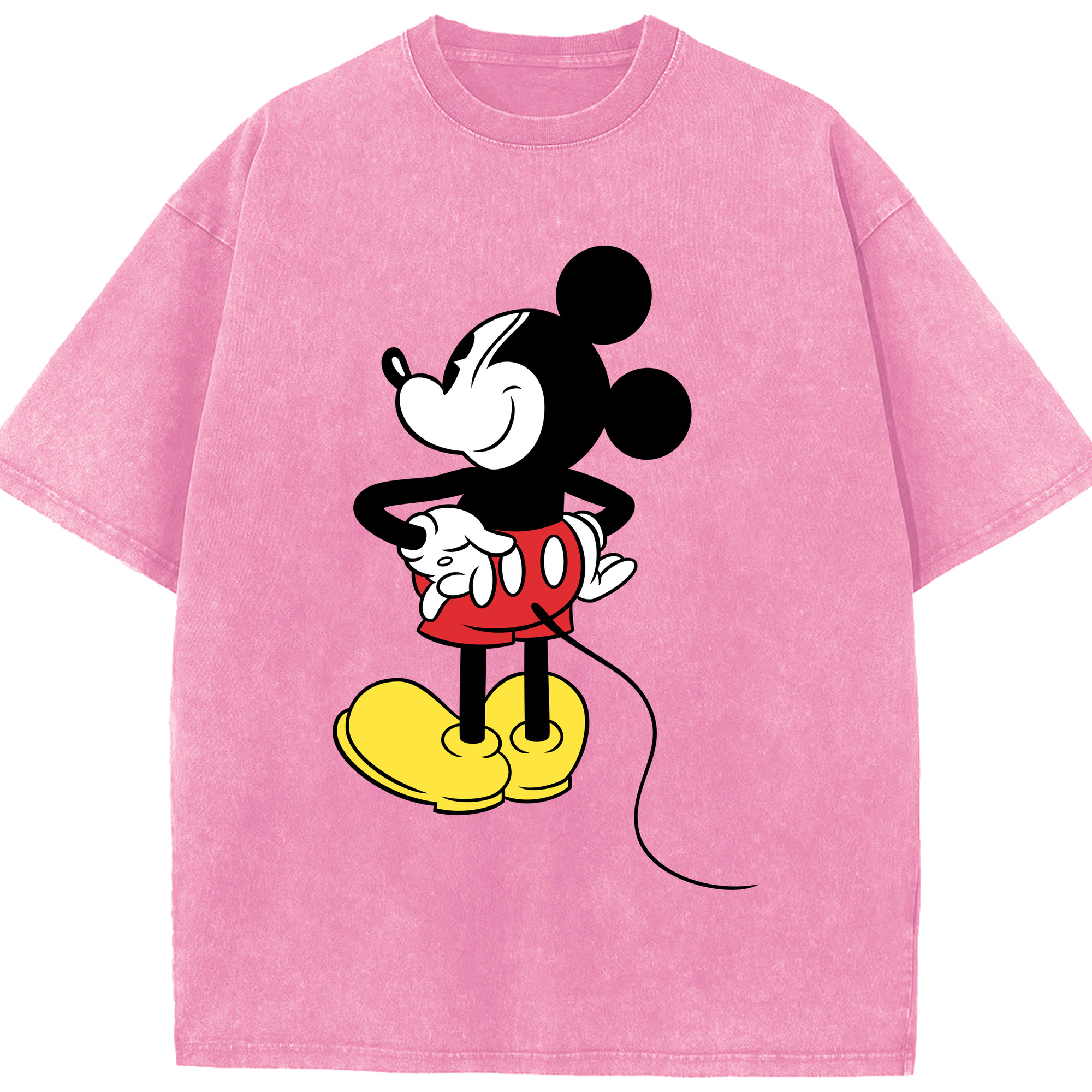 ミッキーマウス Mickey Mouse 綿100% ヴィンテージ風 半袖Tシャツ（フロントプリント）
